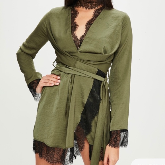 Missguided Dresses & Skirts - Carli bybel x missguided green lace dress